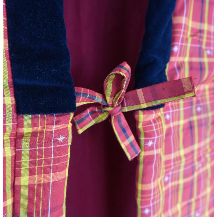 VINTAGE Red and Yellow Plaid Hanten Jacket with Black Collar – Traditional Japanese Padded Coat