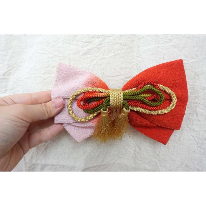 Vintage Japanese Hair Accessory – Kanzashi Bow with Mizuhiki Cord