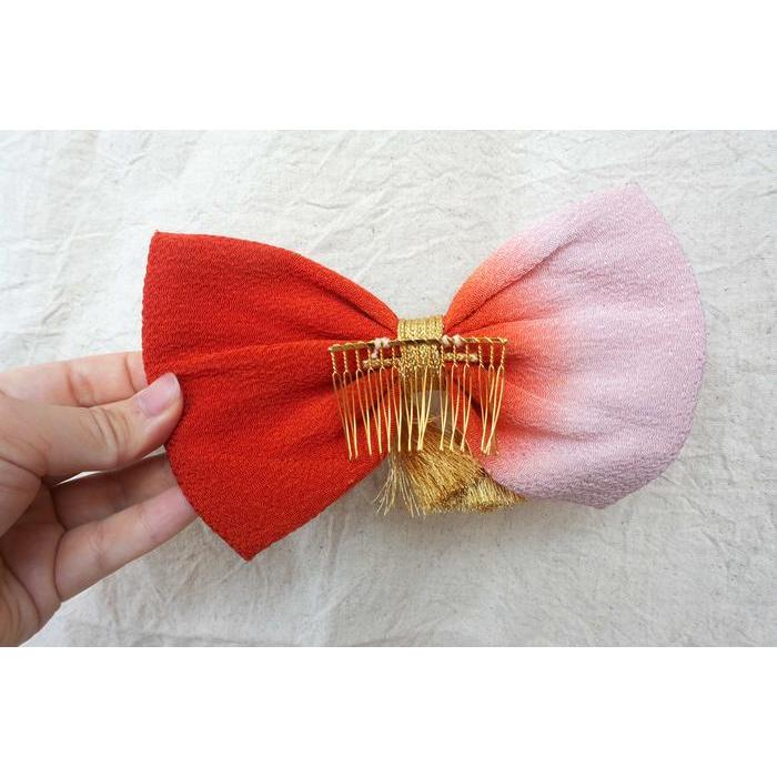 Vintage Japanese Hair Accessory – Kanzashi Bow with Mizuhiki Cord