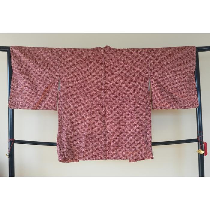 Vintage Haori – Cream with Red Pattern, Universal Size