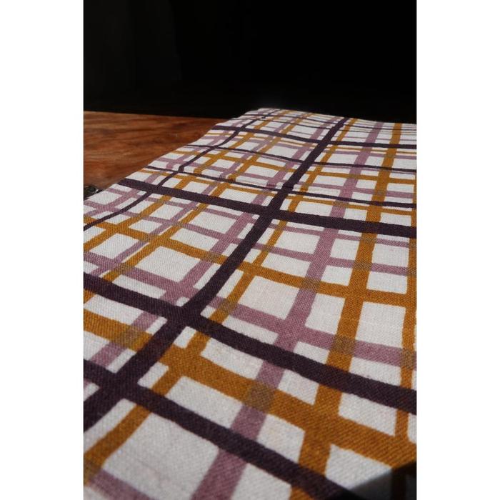 Vintage Japanese Cotton Obi – Checkered Pattern Hanhaba Obi