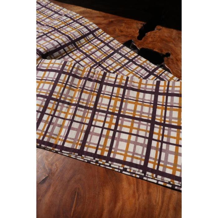 Vintage Japanese Cotton Obi – Checkered Pattern Hanhaba Obi