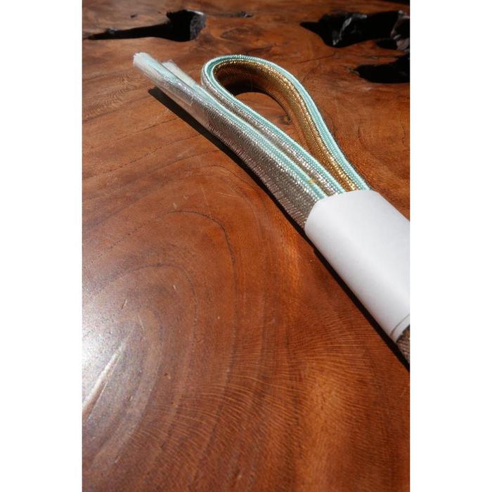 Vintage Obijime Cord – Mint Green with Gold & Silver Accents