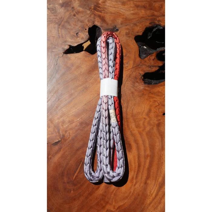 SILK Vintage Obijime Cord – Grey & Red Contrast Braided Design