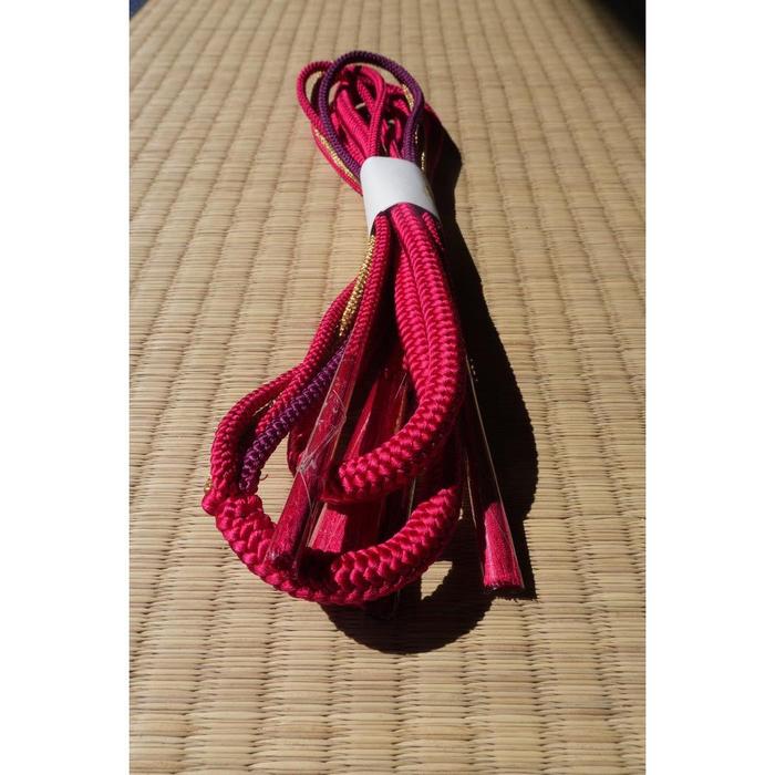 Vintage Obijime Cord – Fuchsia & Plum with Gold Accents