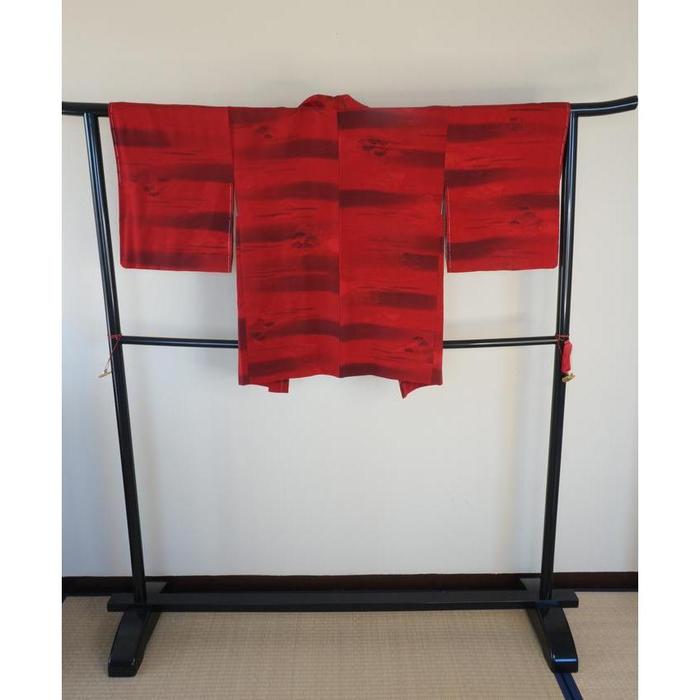 Vintage Japanese Haori – Red Gradient Pattern, Universal Size