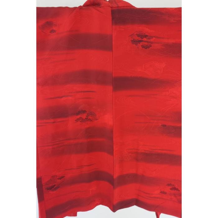 Vintage Japanese Haori – Red Gradient Pattern, Universal Size