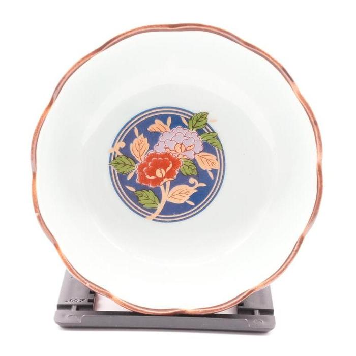 VINTAGE - Japanese Arita-yaki Imari Style Porcelain Bowl with Hand-Painted Peonies