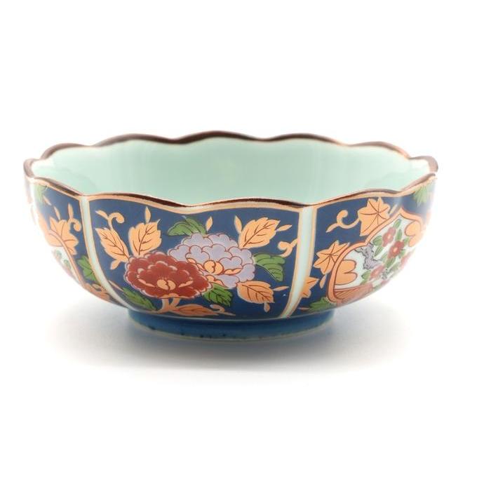 VINTAGE - Japanese Arita-yaki Imari Style Porcelain Bowl with Hand-Painted Peonies