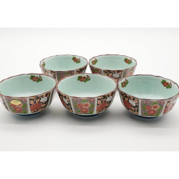 VINTAGE - Arita Ware Kobachi Bowl Set 5 bowls– Floral Imari Style Porcelain