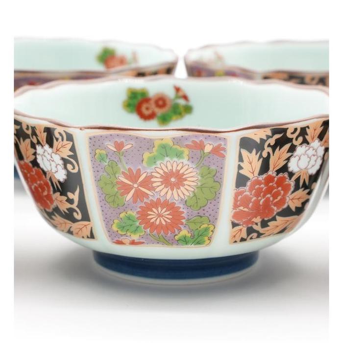 VINTAGE - Arita Ware Kobachi Bowl Set 5 bowls– Floral Imari Style Porcelain