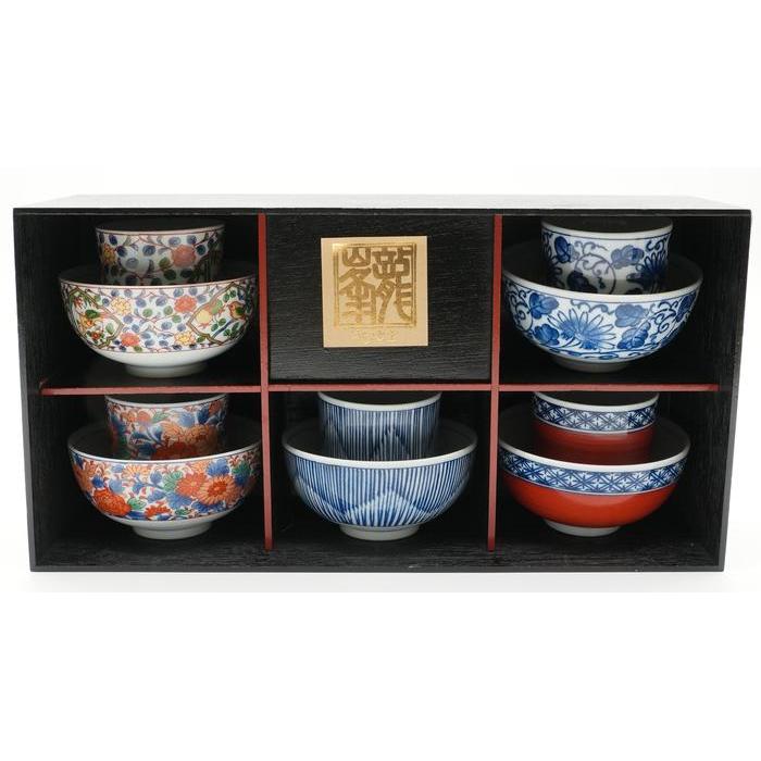 ❗️EMS VINTAGE- Arita Ware Rice Bowl Set x5 – Sometsuke Karakusa Porcelain