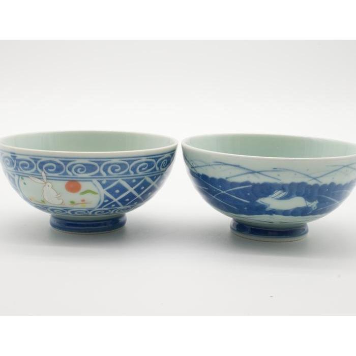 ❗️EMS VINTAGE - Arita Ware Rice Bowl Set x5– Sometsuke Karakusa Porcelain