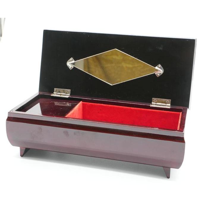 VINTAGE - Lacquer Jewelry / Cosmetic Box with Mirror – Floral Maki-e Style