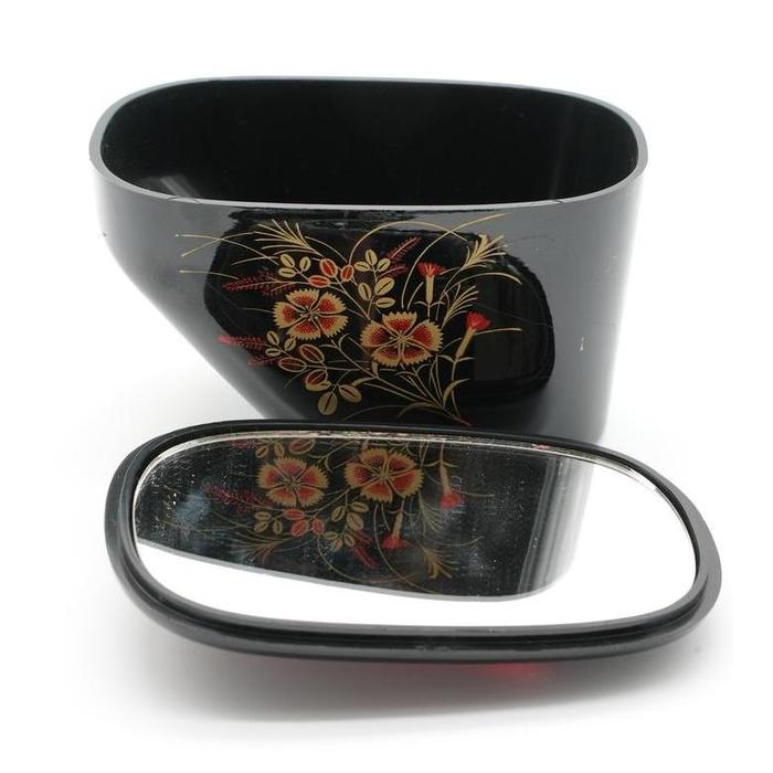 VINTAGE - Compact Mirror & Accessory Box – Autumn Grass Maki-e Style Okobo