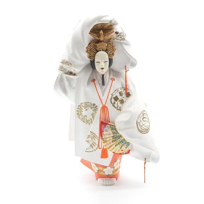 EMS? VINTAGE - Japanese Nihon Ningyo Ceremonial Doll – Traditional White Kimono Court Figure