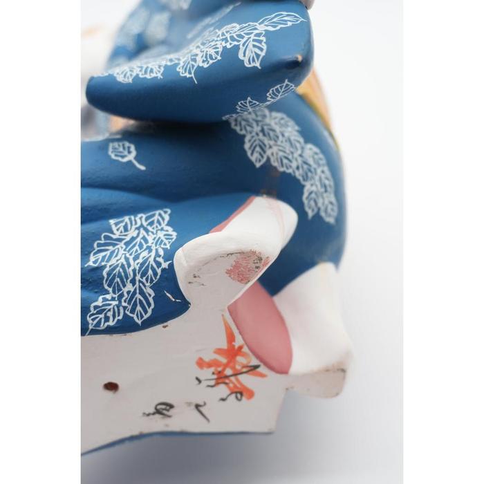 EMS ? VINTAGE - Japanese Nihon Ningyo – Blue Kimono Lady Figurine with White Leaf Pattern