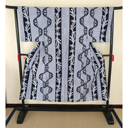 Vintage Men’s Yukata – Traditional Navy & White Geometric Pattern, SIZE good on 145cm-155cm