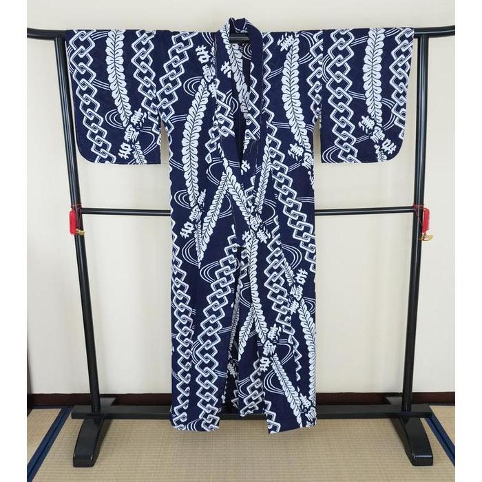 Vintage Men's Yukata – Traditional Festival Pattern, SIZE good on 154cm-164cm