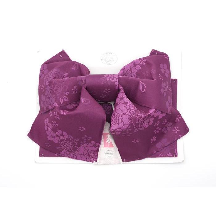 Vintage Japanese Obi Belt with Floral Pattern – Purple Yukata Kimono Bow Belt