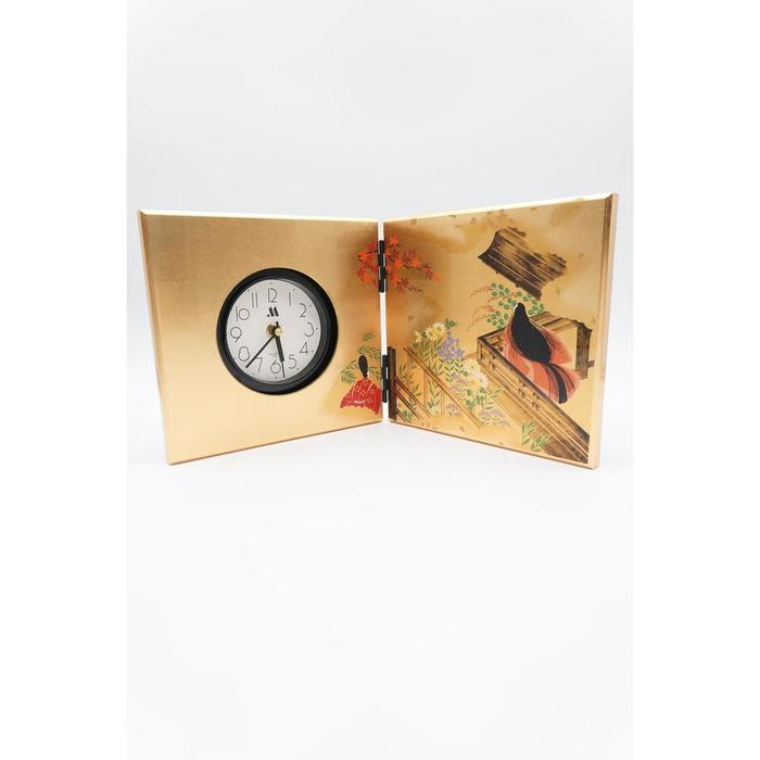 VINTAGE - Japanese Folding Byobu-Style Quartz Table Clock