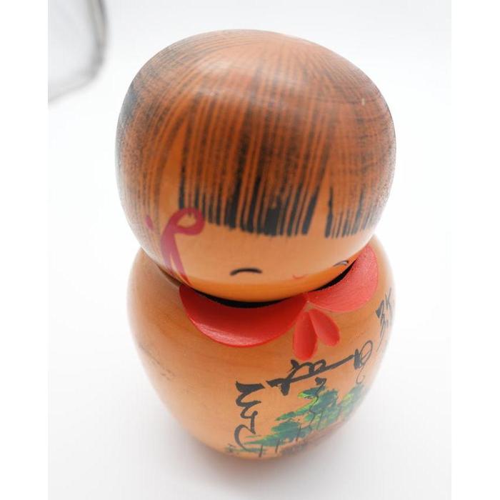 VINTAGE - Japanese Wooden Kokeshi-Style Doll with Yahiko Shrine Design