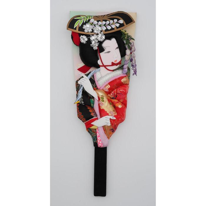 VINTAGE - Japanese Oshi-e Hagoita with Fuji Musume Wisteria Maiden