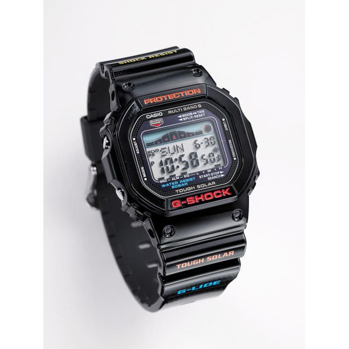 Casio G-Shock G-LIDE Radio Solar GWX-5600-1JF Men's Watch, Black with Tide Graph and Solar Power