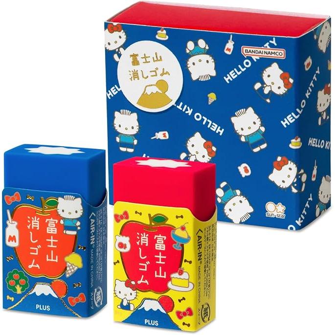 PLUS Air-In Mt. Fuji Eraser Sanrio Characters – Limited 2-Piece Set, 4 Designs