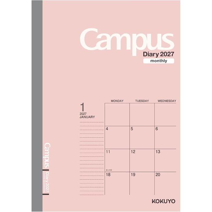 KOKUYO 2027 Campus Diary Monthly Block Standard – A5 / Semi B5, Starts December 2026