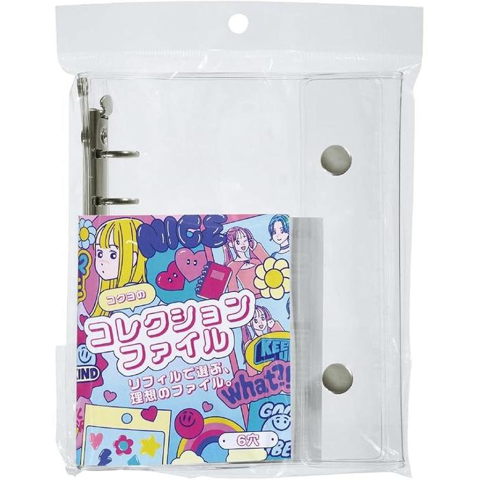 KOKUYO Collection File A6 Transparent – 6-Ring Refillable Sticker & Small Item Binder GFU-HB101T