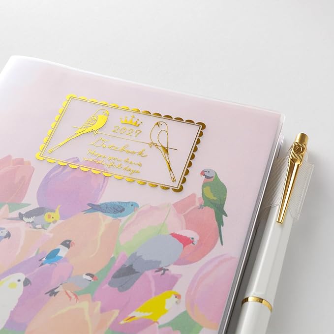 MIDORI Pocket Diary 2027 – Dog / Country Time Floral / Bird Pattern, A6 & B6