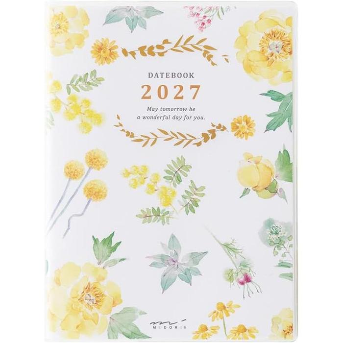 MIDORI Pocket Diary 2027 – Dog / Country Time Floral / Bird Pattern, A6 & B6