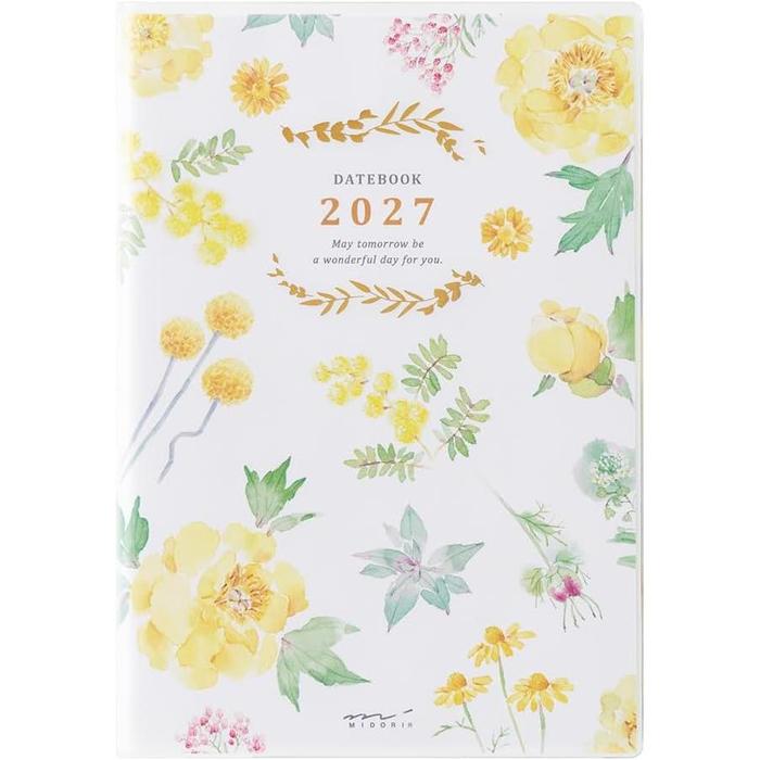 MIDORI Pocket Diary 2027 – Dog / Country Time Floral / Bird Pattern, A6 & B6