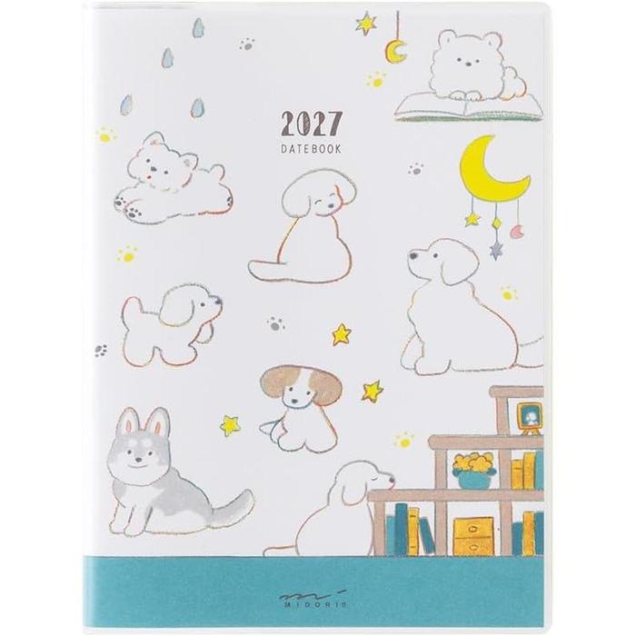 MIDORI Pocket Diary 2027 – Dog / Country Time Floral / Tri Pattern, A6 & B6