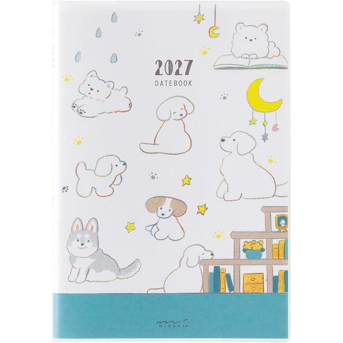 MIDORI Pocket Diary 2027 – Dog / Country Time Floral / Tri Pattern, A6 & B6
