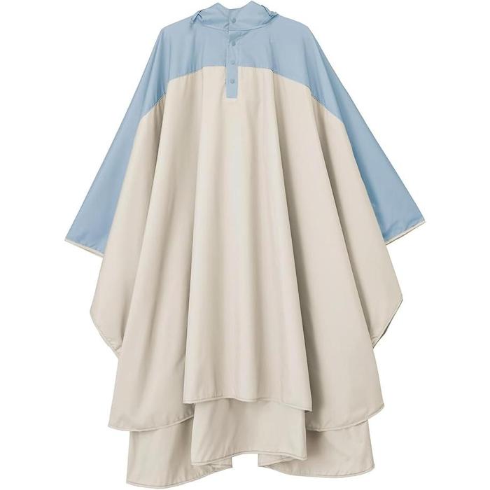W by Wpc. Color-Block Rain Poncho – Unisex Waterproof Rainwear, 4 Color Combinations