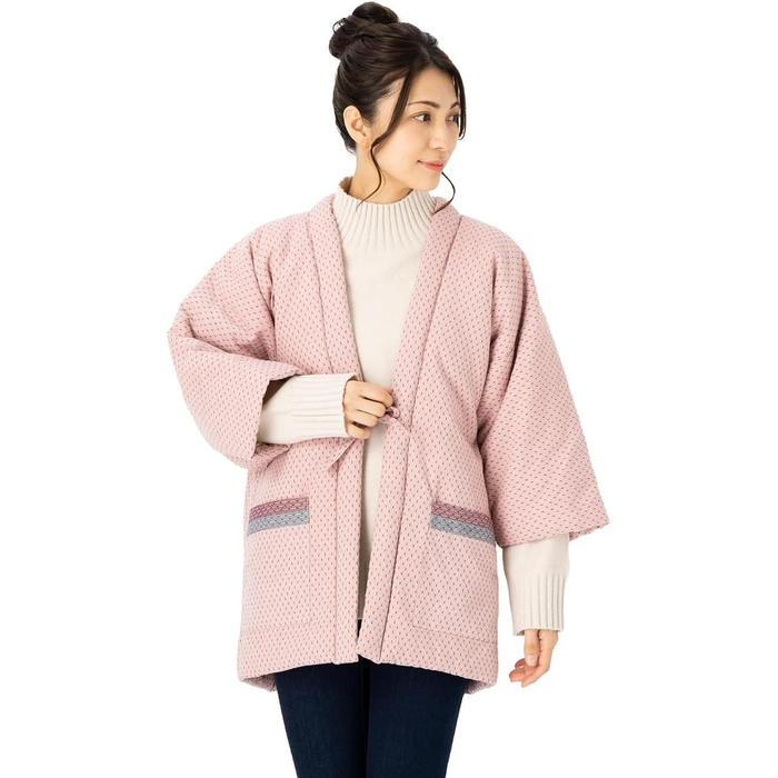 Watanosato Women's Kurume Dobby Hanten 8080 – Cotton-Filled Japanese Winter Jacket, 6 Designs