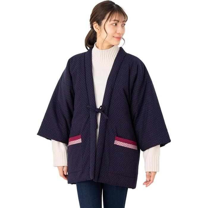 Watanosato Women's Kurume Dobby Hanten 8080 – Cotton-Filled Japanese Winter Jacket, 6 Designs