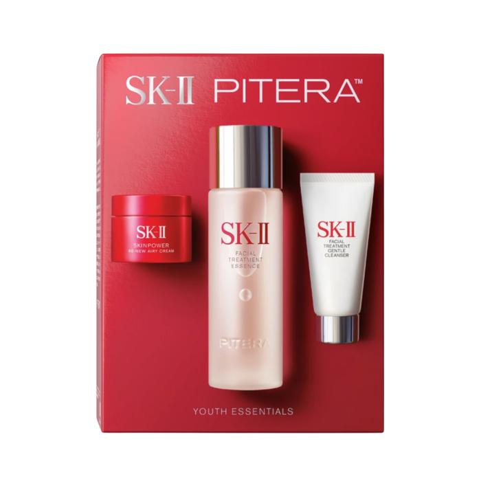 SK-II Pitera™ Youth Essential Set (Renew Edition) – Facial Treatment Essence 75mL, Gentle Cleanser 20g & Moisturizing Cream 15g | Brightening, Hydrating & Anti-Aging Starter Kit［Alcohol-free]