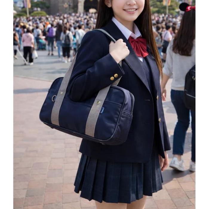 A4 Lightweight School Bag – Black / Navy, Large-Capacity Polyester Student Bag