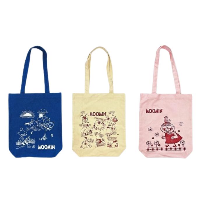 MOOMIN Canvas Tote Bag with Inner Pocket A4 Size (Blue / Pink / Yellow)