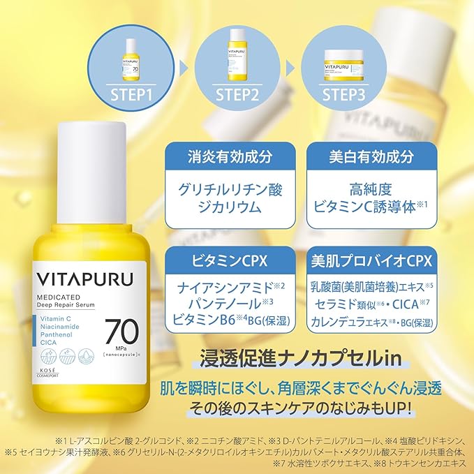 VITAPURU Deep Repair Serum – Medisinert Vitamin C & CICA Serum 40mL [Alcohol-Free]