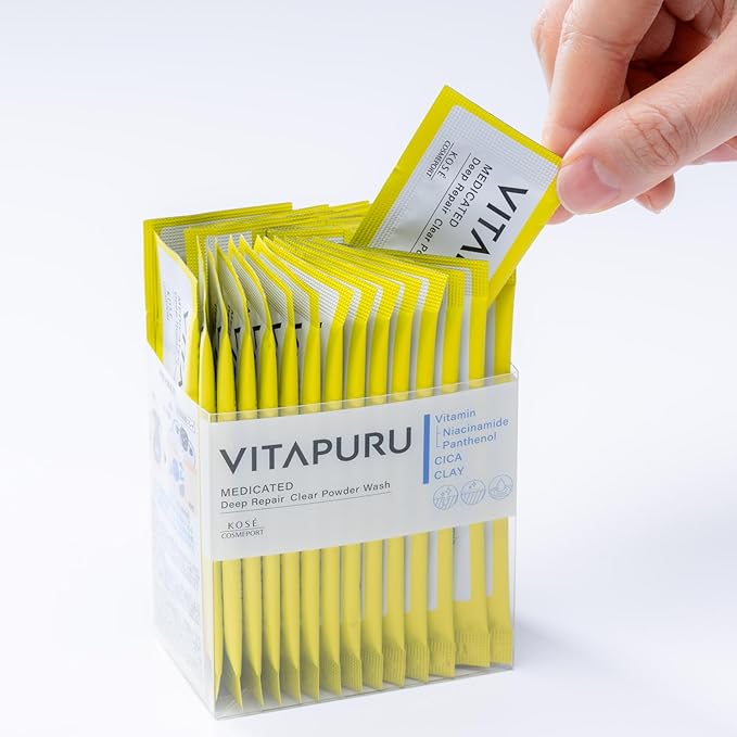 VITAPURU Deep Repair Clear Powder Wash 30 Packets – Enzyme & Clay Cleanser [Alcohol-Free]