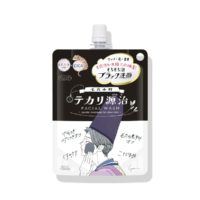 KOSE Clear Turn Keana Komachi Shine Genji Mochi Mochi Black Facial Cleanser – For Clear, Smooth, and Shine-Free Skin 120g [No Alcohol]
