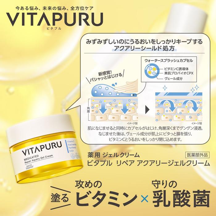 VITAPURU Repair Aqualy Gel Cream 90 g – Medicated Moisturizing Gel Cream [Alcohol-Free]