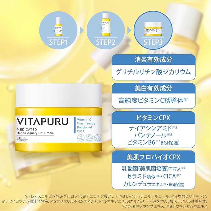 VITAPURU Repair Aqualy Gel Cream 90 g – Medicated Moisturizing Gel Cream [Alcohol-Free]