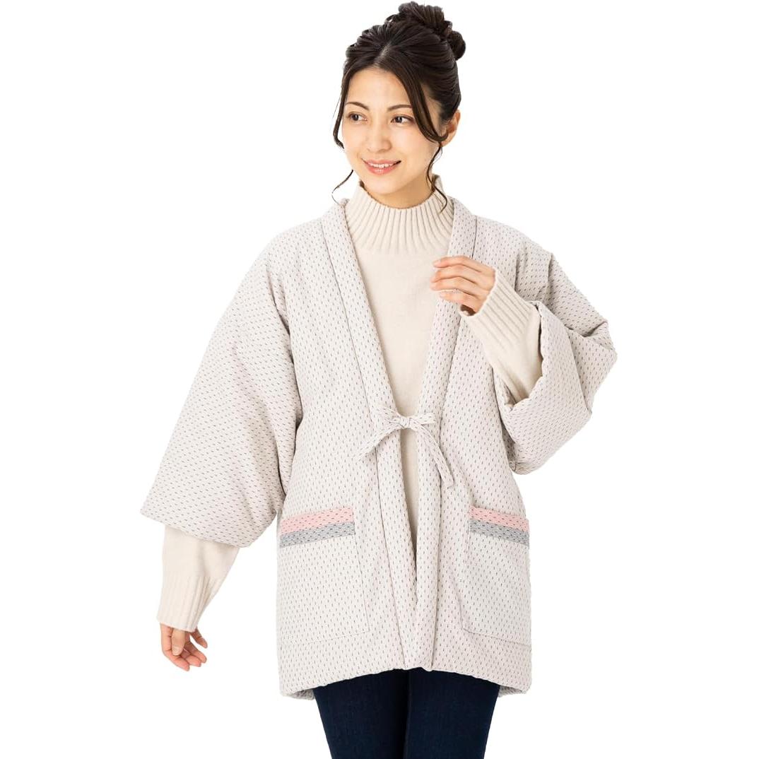 Watanosato Women's Kurume Dobby Hanten 8080 – Cotton-Filled Japanese Winter Jacket, 6 Designs
