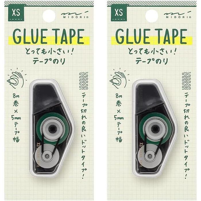 MIDORI XS Glue Tape – Dot-Type Adhesive, Set of 2, 2 Colors