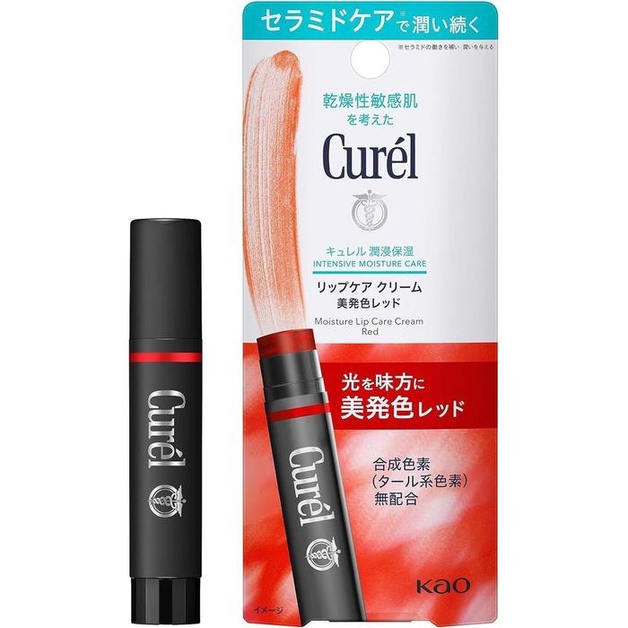 Curel Lip Care Cream – Color Lip Balm, Bordeaux / Red / Pink / Beige, 4.2g[Alcohol-free]